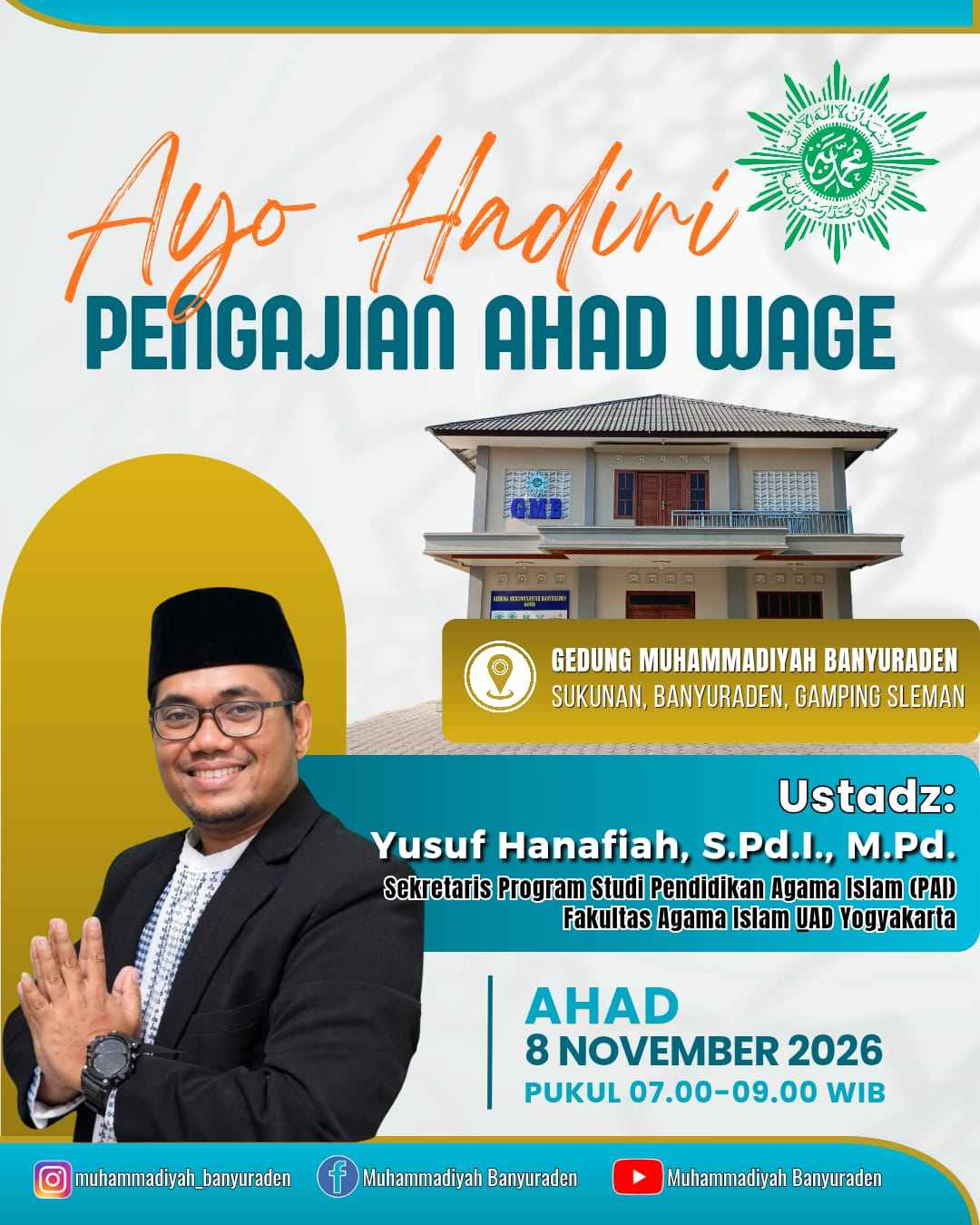 Poster resmi Pengajian Ahad Wage, 8 November 2026.